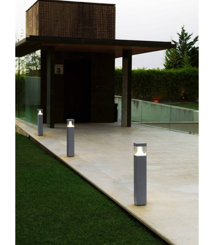 LED 4 Light Outdoor Bollard Light Grey IP54