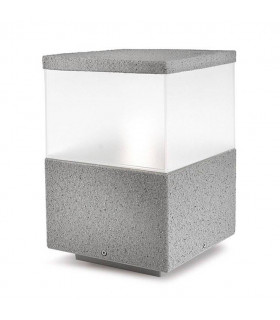 1 Light Medium Outdoor Bollard Light Stone Grey IP54, E27