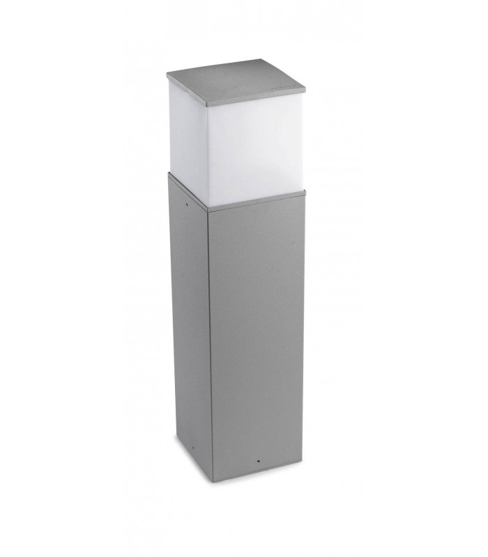1 Light Large Outdoor Bollard Light Grey IP54, E27