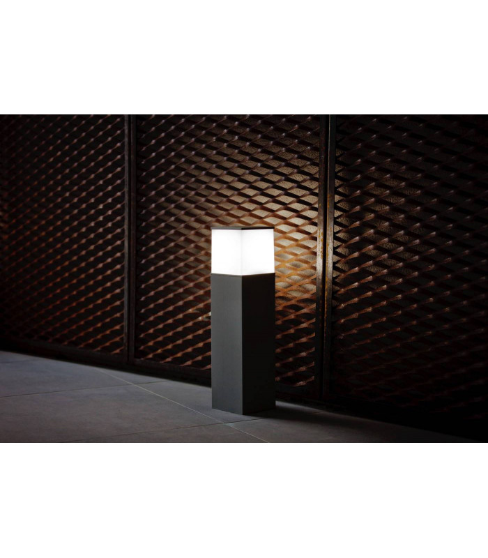 1 Light Large Outdoor Bollard Light Urban Grey IP54, E27