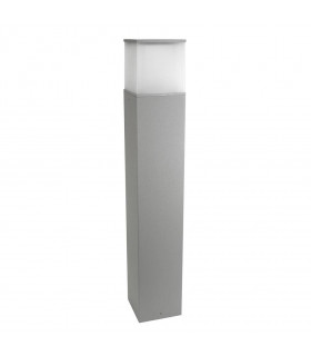 1 Light Outdoor Tall Bollard Light Grey IP54, E27