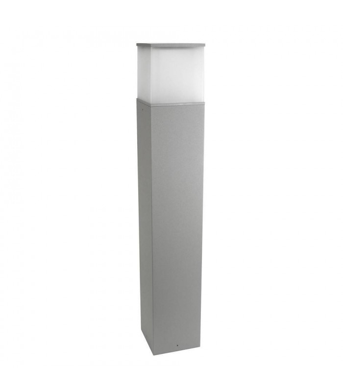1 Light Outdoor Tall Bollard Light Grey IP54, E27
