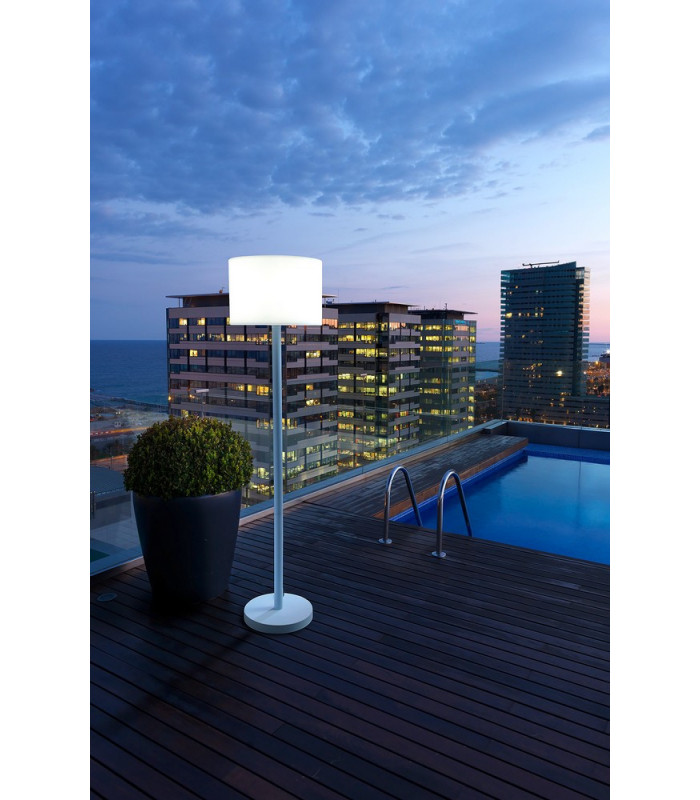 1 Light Outdoor Floor Lamp White IP44, E27
