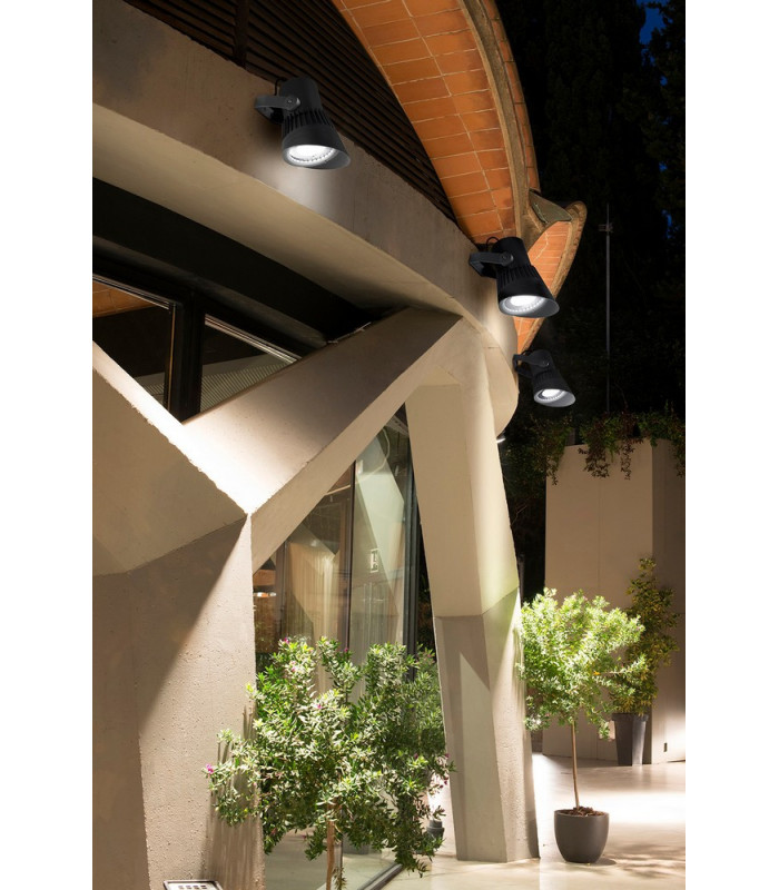 LED 9 Light Large Outdoor Spotlight Urban Grey IP65