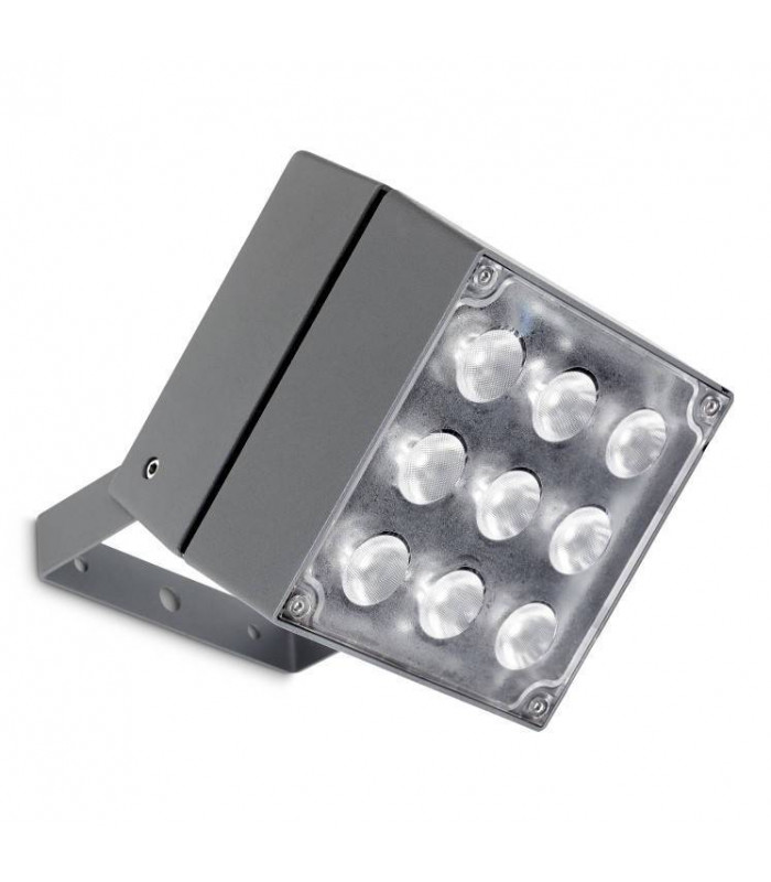 LED 9 Light Large Outdoor Spotlight Urban Grey IP65