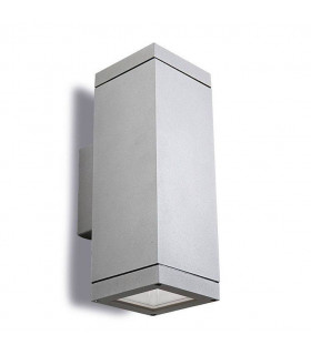 2 Light Outdoor Up Down Wall Light Grey IP65