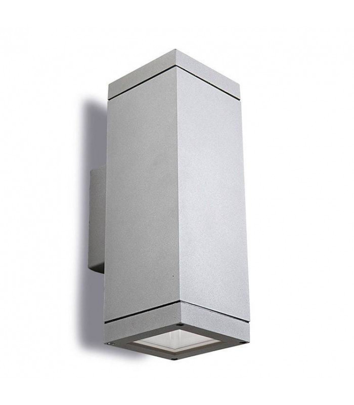 2 Light Outdoor Up Down Wall Light Grey IP65
