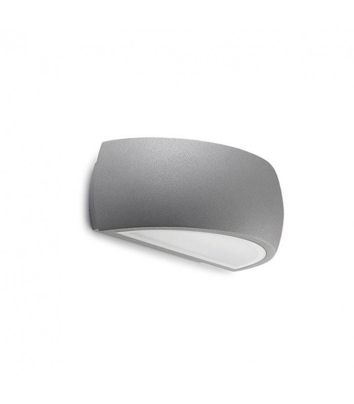 1 Light Outdoor Small Up Down Wall Light Grey IP65, E27