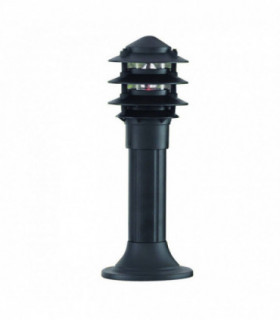 1 Light Outdoor Pedestal Bollard Light Black IP44, E27