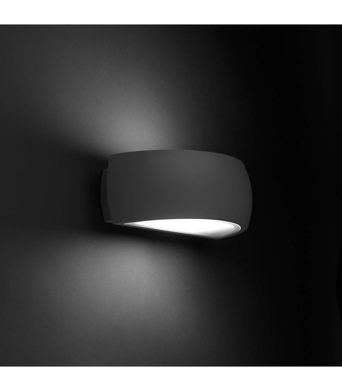 1 Light Outdoor Small Up Down Wall Light Grey IP65, E27
