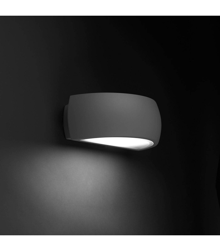 1 Light Outdoor Small Up Down Wall Light Grey IP65, E27