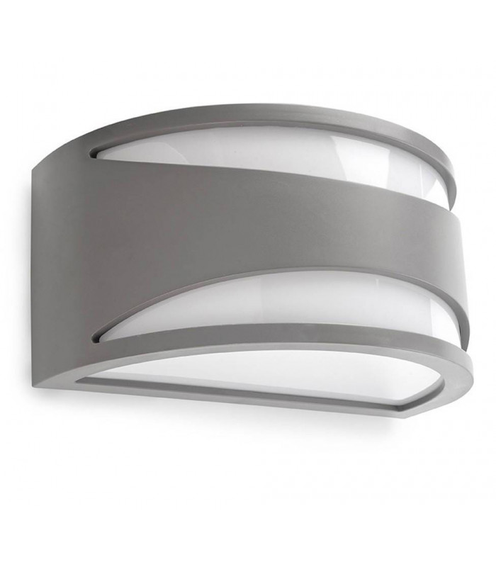 1 Light Outdoor Wall Light Grey IP65, E27