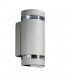 2 Light Outdoor Up Down Wall Light Grey IP54, GU10