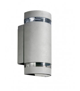 2 Light Outdoor Up Down Wall Light Grey IP54, GU10