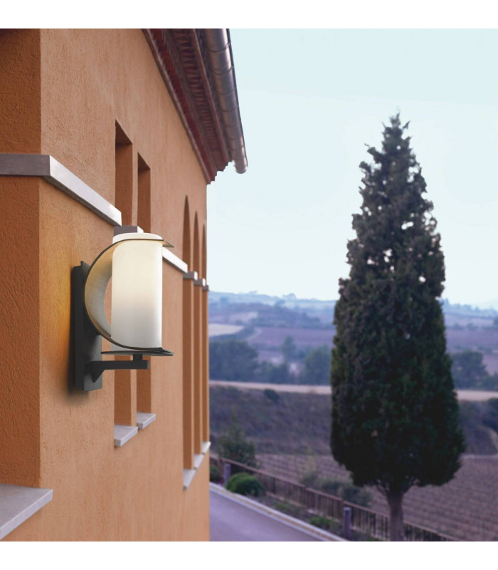 1 Light Outdoor Small Wall Light Black IP44, E27