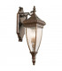 2 Light Outdoor Medium Wall Lantern Light Brushed Bronze IP44, E14