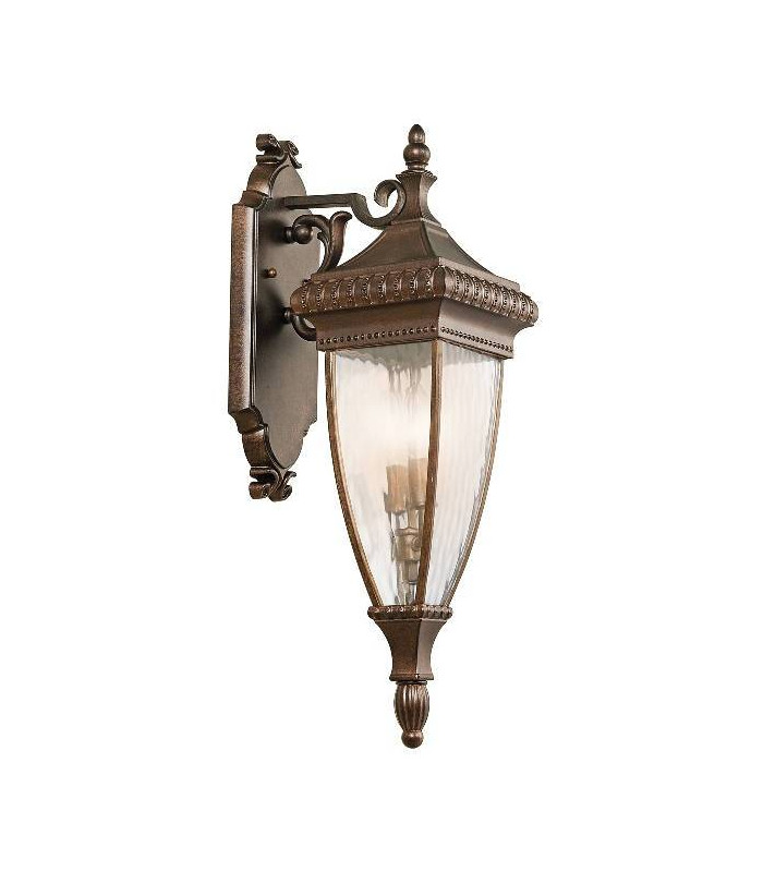2 Light Outdoor Medium Wall Lantern Light Brushed Bronze IP44, E14