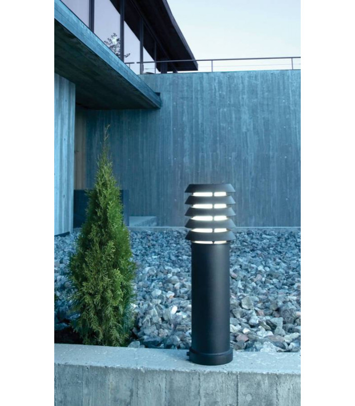 1 Light Medium Outdoor Bollard Light Black IP65, E27