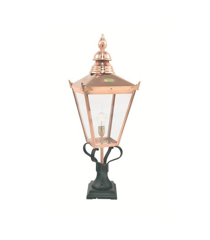 1 Light Outdoor Pedestal Lantern Copper IP44, E27