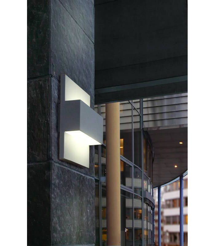 1 Light Outdoor Up Down Wall Light Aluminium IP54, E27
