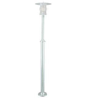 Outdoor Single Lamp Post Galvanised, E27