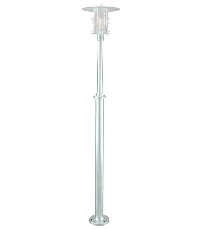 Outdoor Single Lamp Post Galvanised, E27