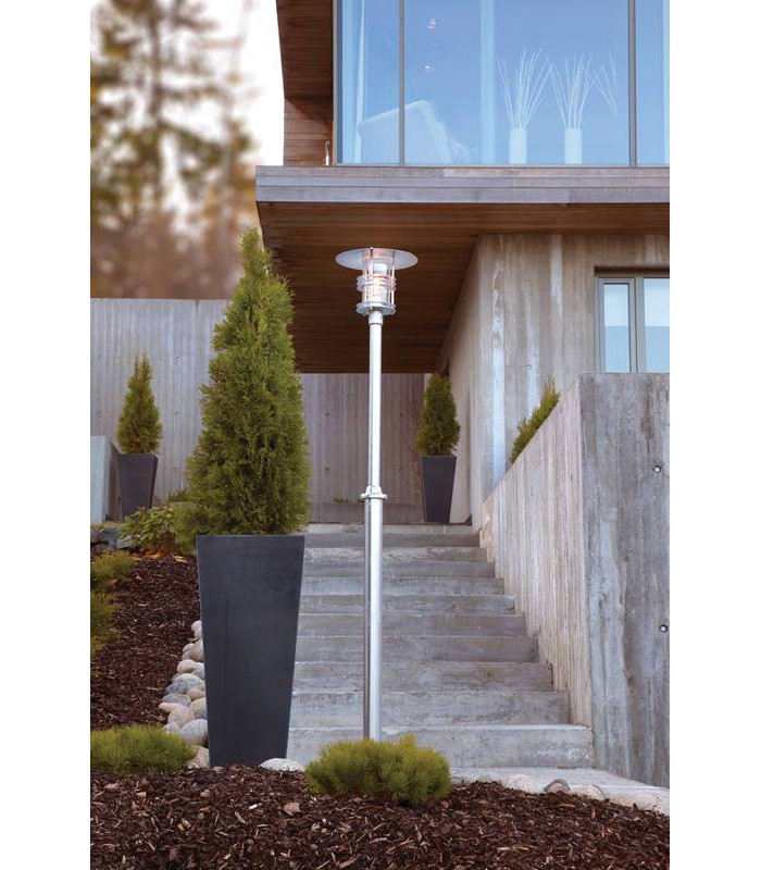 Outdoor Single Lamp Post Galvanised, E27