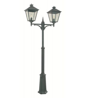 2 Light Twin Outdoor Post Lantern Black IP54, E27