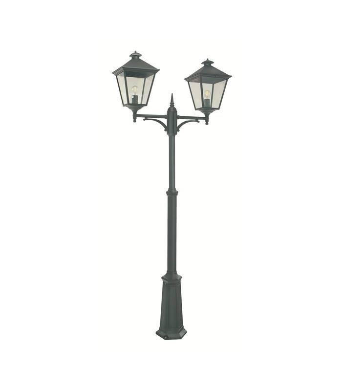 2 Light Twin Outdoor Post Lantern Black IP54, E27