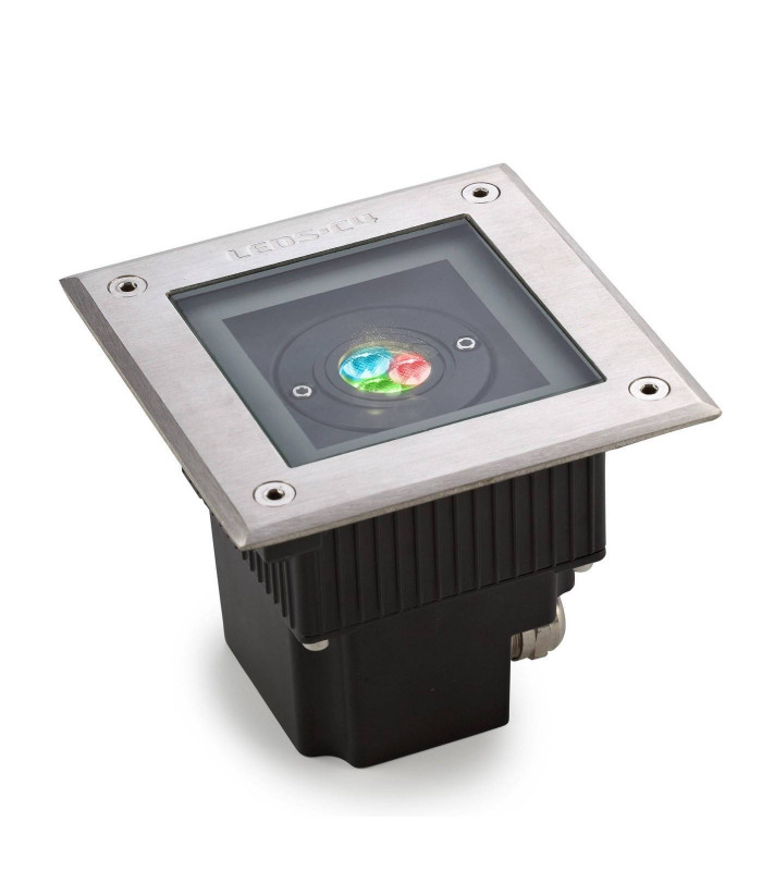 LED Square Outdoor RGB Easy+ Recessed Light Stainless Steel IP67