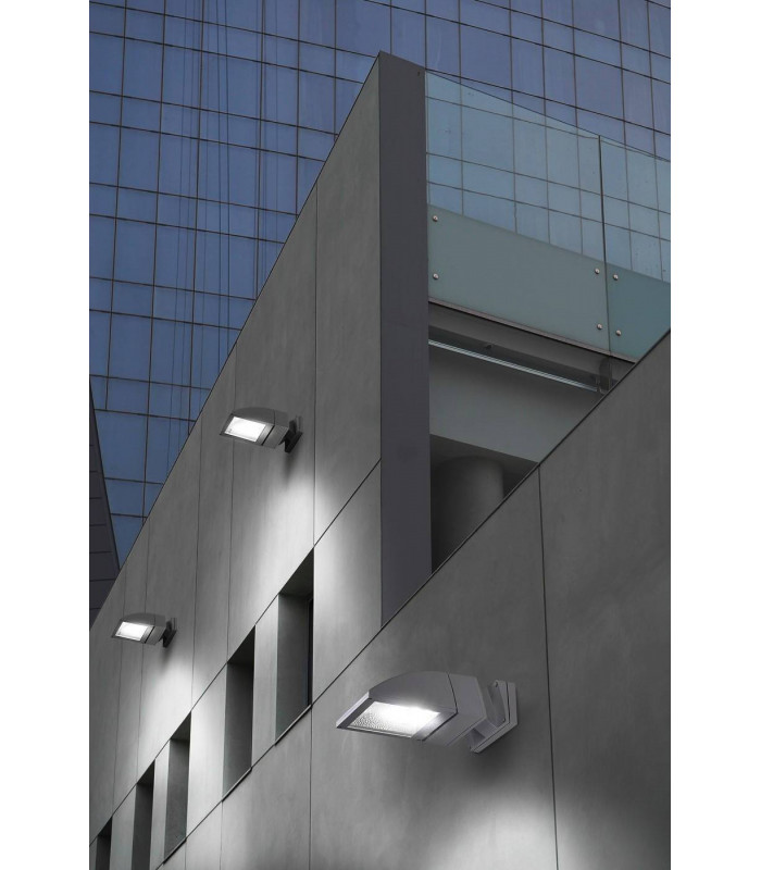 2 Light Outdoor Fluorescent Wall Light Grey IP65
