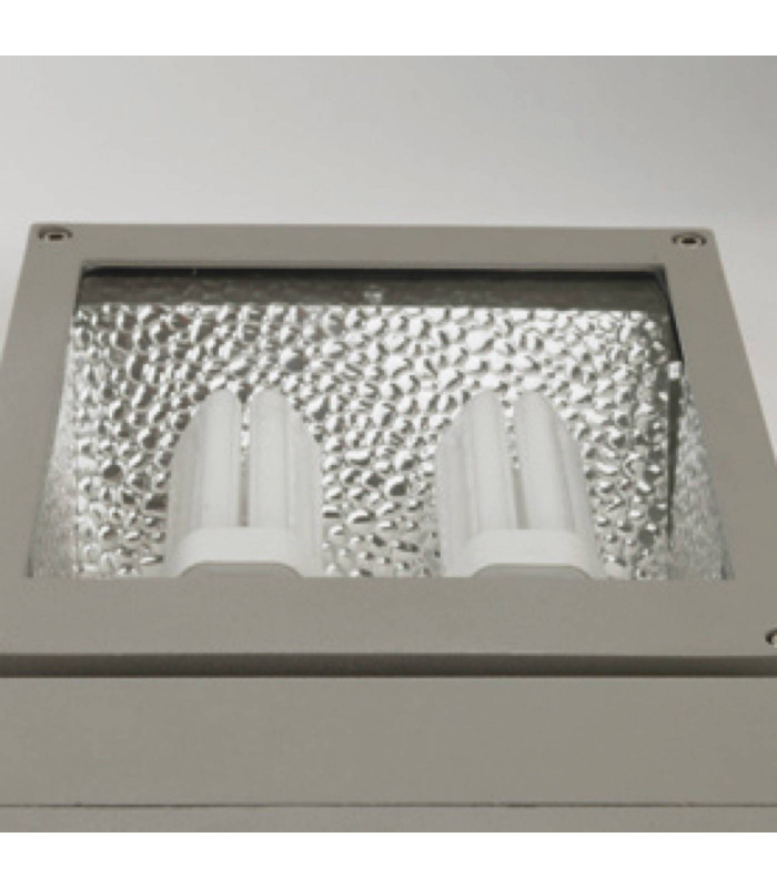 2 Light Outdoor Fluorescent Wall Light Grey IP65
