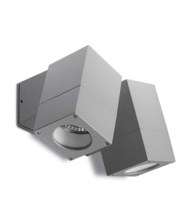 2 Light Outdoor Wall Light Grey IP44, GU10