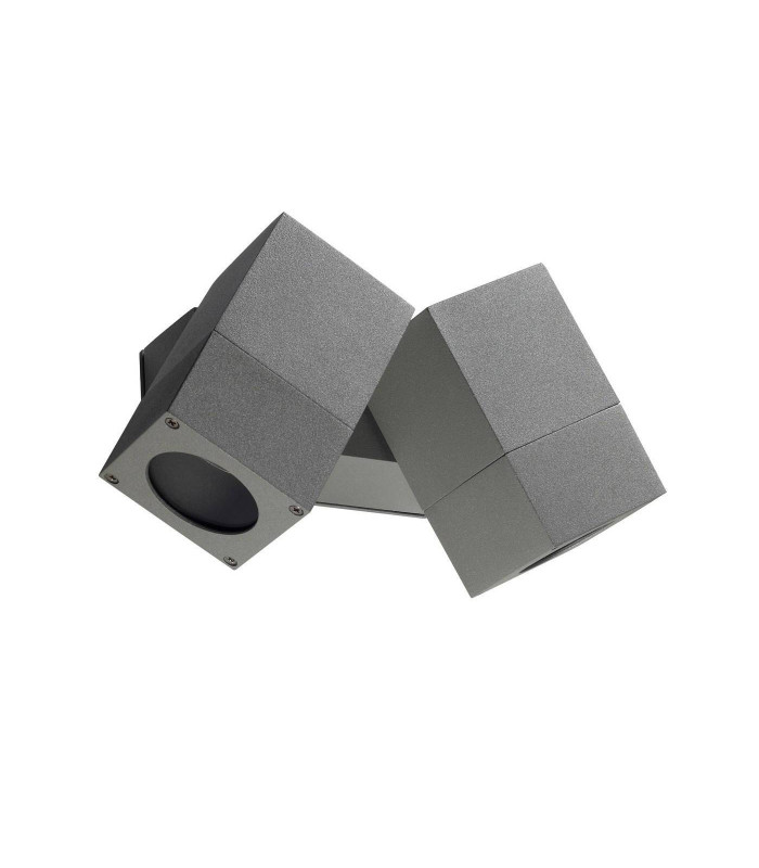 2 Light Outdoor Wall Light Grey IP44, GU10
