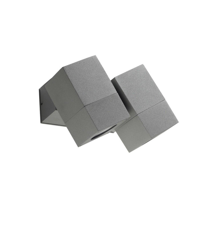 2 Light Outdoor Wall Light Grey IP44, GU10