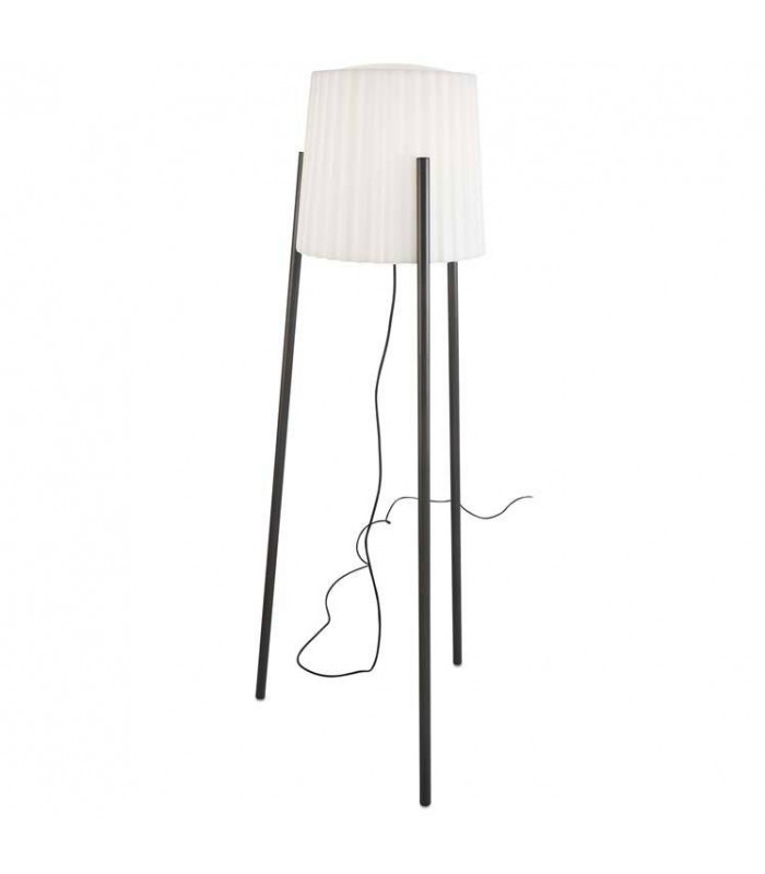 1 Light Adjustable Outdoor Floor Lamp Urban Grey with White Shade IP65, E27