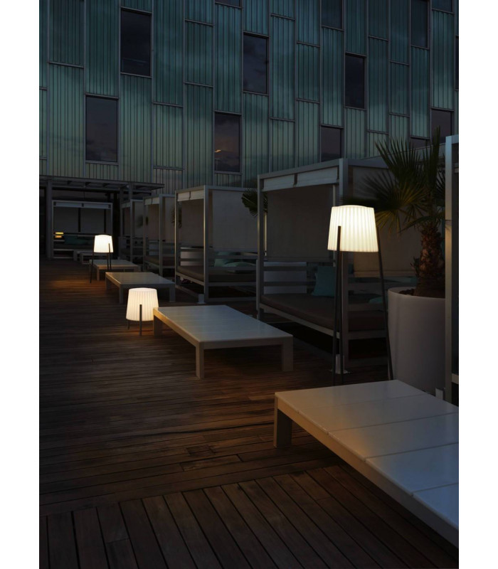1 Light Adjustable Outdoor Floor Lamp Urban Grey with White Shade IP65, E27