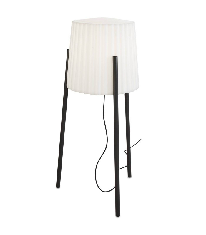 1 Light Adjustable Outdoor Floor Lamp Urban Grey with White Shade IP65, E27