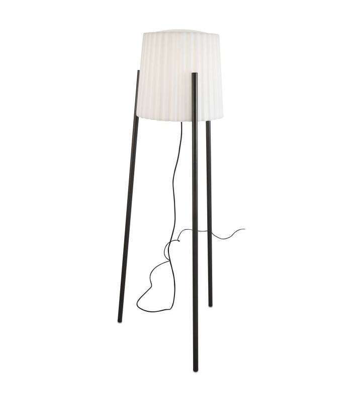 1 Light Adjustable Outdoor Floor Lamp Urban Grey with White Shade IP65, E27