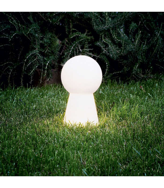 1 Light Outdoor Floor Lamp White IP44, E27