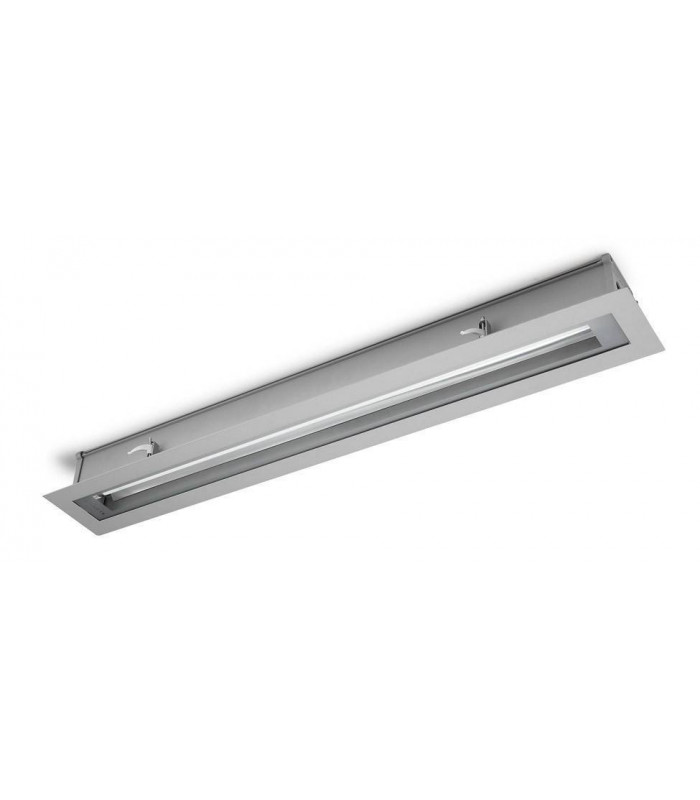 1 Light T5 Recessed Strip Outdoor Ceiling Light Grey IP54