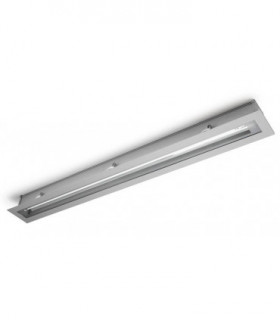 1 Light T5 Recessed Strip Outdoor Ceiling Light Grey IP54