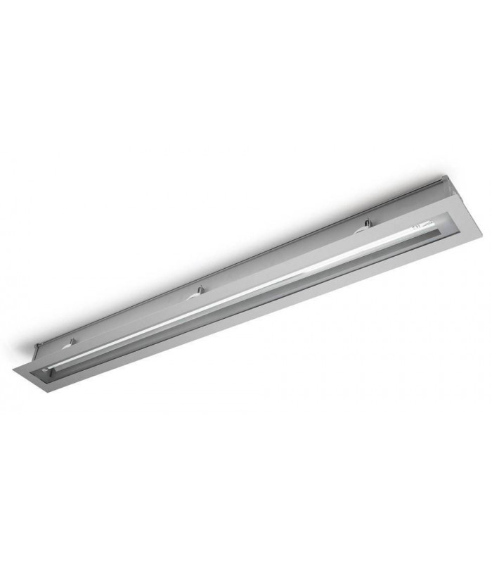 1 Light T5 Recessed Strip Outdoor Ceiling Light Grey IP54