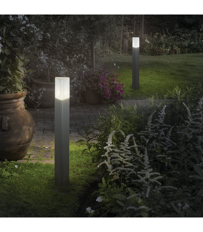 1 Light Outdoor Bollard Grey IP44, E27