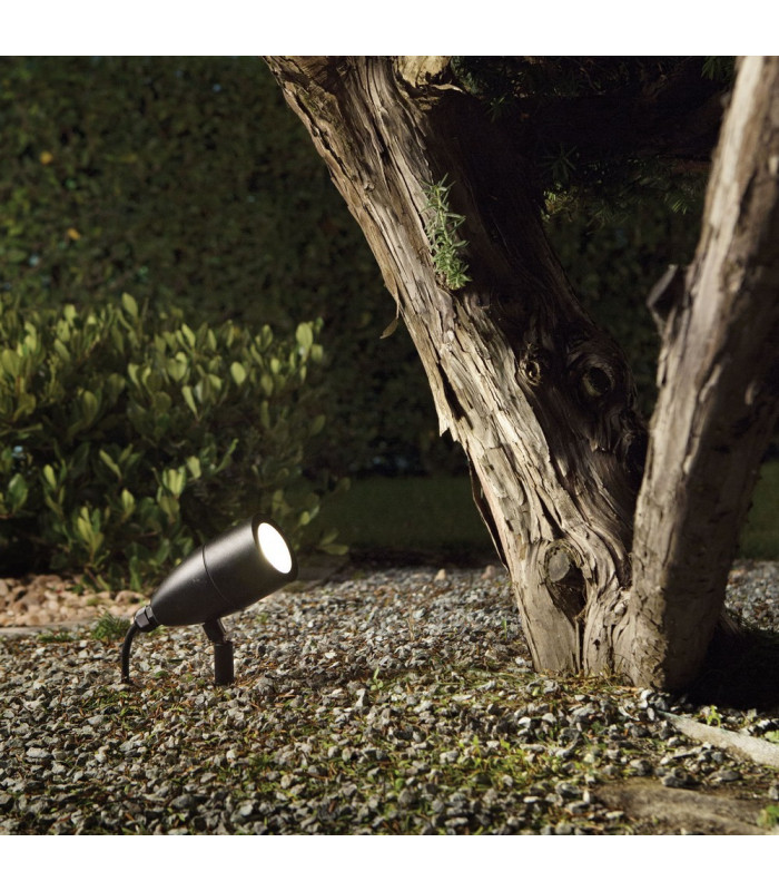 1 Light Outdoor Spike Spotlight Black IP54, G9