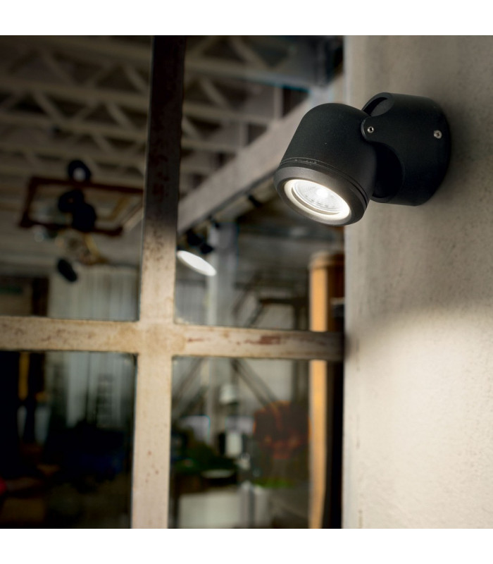 1 Light Outdoor Wall Light Black IP44, GU10