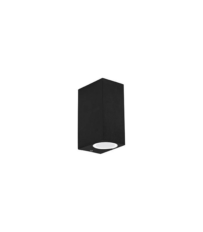 2 Light Outdoor Up Down Wall Light Black IP44, G9