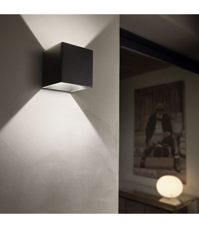 LED 1 Light Outdoor Up Down Wall Light Black IP44