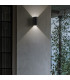 LED 2 Light Outdoor Wall Light Black IP44