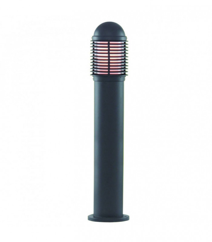 1 Light Outdoor Aluminium Bollard Light Black IP44, E27